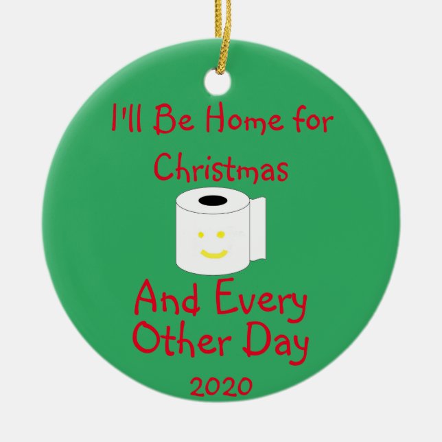 I'll Be Home For Christmas Ceramic Ornament (Front)