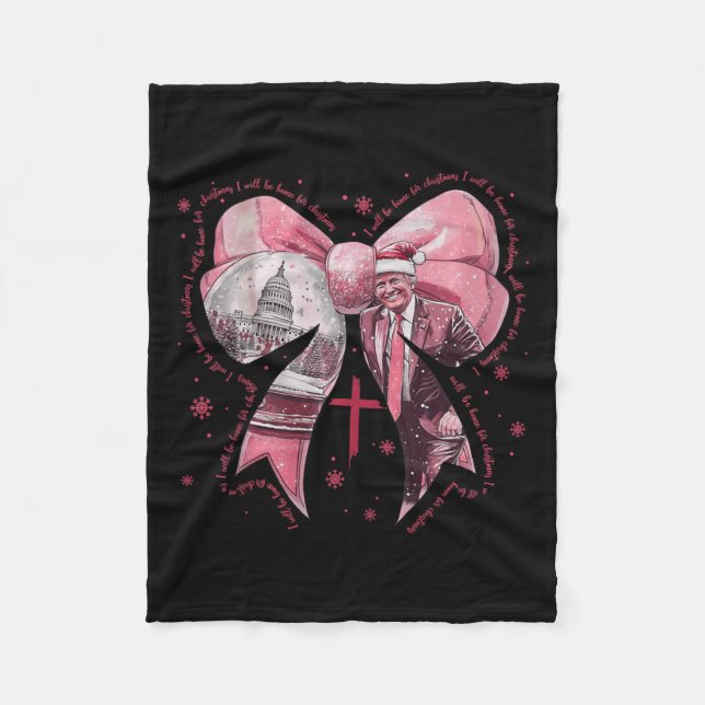 I'll Be Home For Christmas  Fleece Blanket (Front)