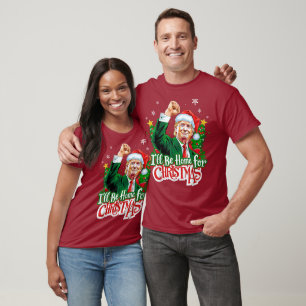 I'll Be Home For Christmas Funny Trump Santa 2024 T-Shirt