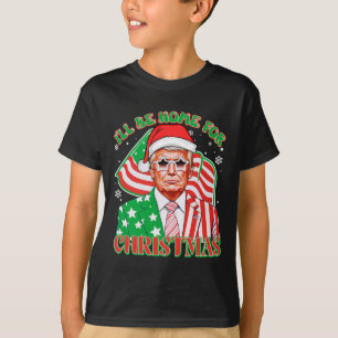 I'll Be Home For Christmas Pyjamas Xmas Funny Dona T-Shirt