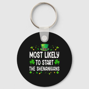 Ill Be Home For Shenanigans Trump Funny St Keychain