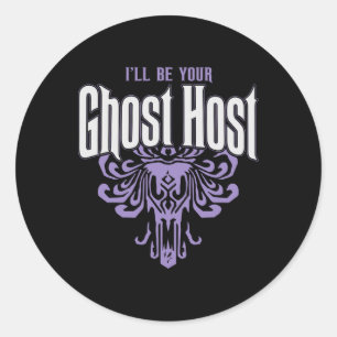I'll Be Your Ghost Host Haunted Halloween Party  Classic Round Sticker