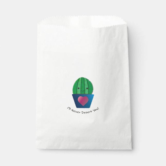 I'll Never Desert You Cactus Favour Bag (Front)