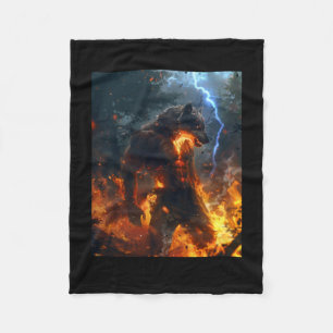 I'll Protect You Kitten No What Alpha Wolf Sticker Fleece Blanket