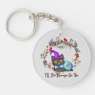 I'll Put Magic On You – Black Witch Cat Halloween Keychain