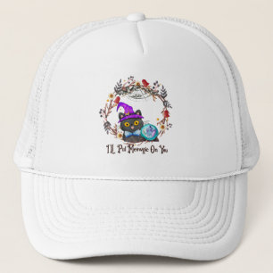 I'll Put Magic On You – Black Witch Cat Halloween  Trucker Hat