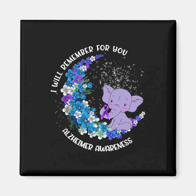 I'll remember for you Alzheimer Awareness Elephant Magnet (Front)