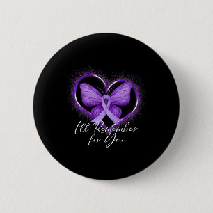 I'll Remember For You Alzheimer's Awareness Purple 2 Inch Round Button