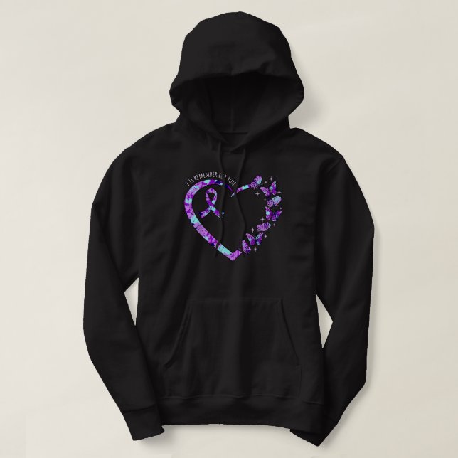I'll Remember For You Alzheimer's Awareness Purple Hoodie (Design Front)