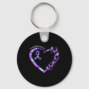 I'll Remember For You Alzheimer's Awareness Purple Keychain