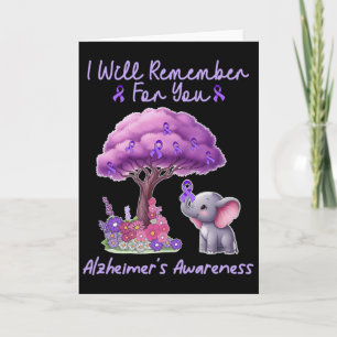 I'll Remember For You Elephant Purple Heimerheimer Card