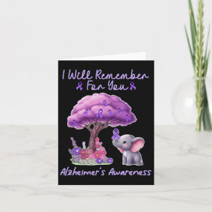 I'll Remember For You Elephant Purple Heimerheimer Card