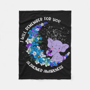 I'll Remember For You Heimerheimer Awareness Eleph Fleece Blanket