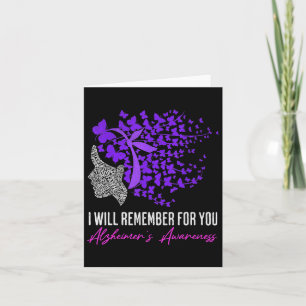 I'll Remember For You Purple Butterfly Heimer's Aw Card