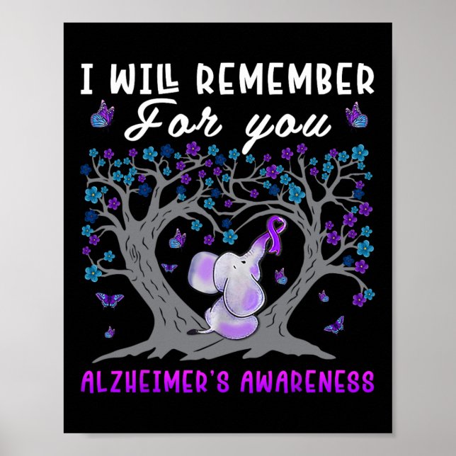 I'll Remember For You Purple Elephant Heimerheimer Poster (Front)