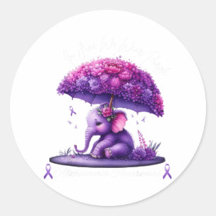 Ill Remember For You Purple Elephant Heimers Aware Classic Round Sticker