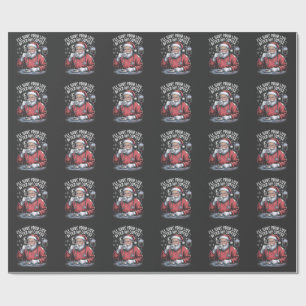 I'll Save your Life After My Coffee Santa Xmas  Wrapping Paper