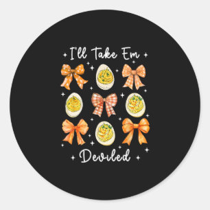 I'll Take Em Deviled Funny Thanksgiving Dinner Dev Classic Round Sticker