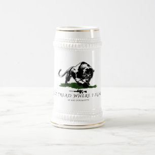 I'll tread where i please beer stein