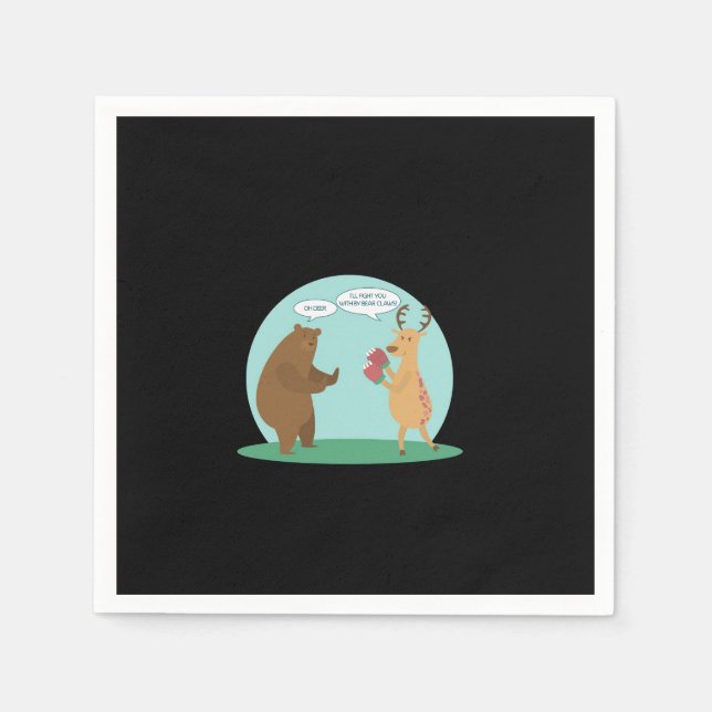 I'll With My Bear Hands Oh Deer Funny Creative Sty Napkin (Front)
