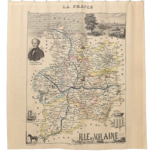 Ille et Vilain Department, Alexandre Vuillemin Map (Front)
