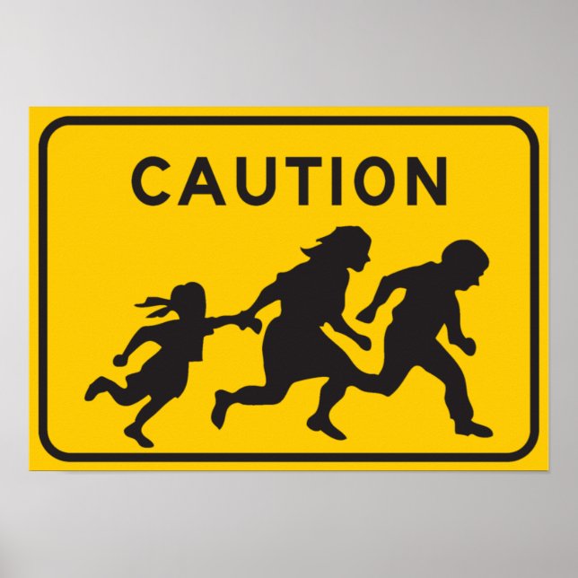 Illegal Aliens Crossing Highway Sign (Front)
