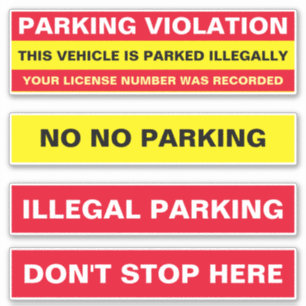 Illegal No Parking Violation Warnings and Notices 