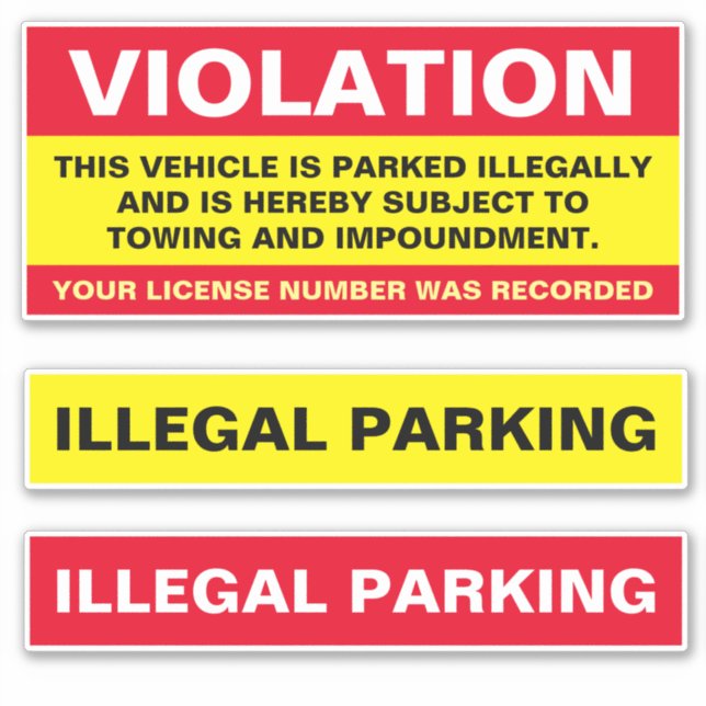  illegal Parking Violation (Front)