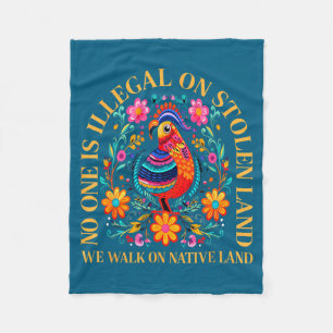 Illegal Stolen Land Native Americans Design Fleece Blanket