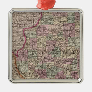 Illinois 10 metal ornament