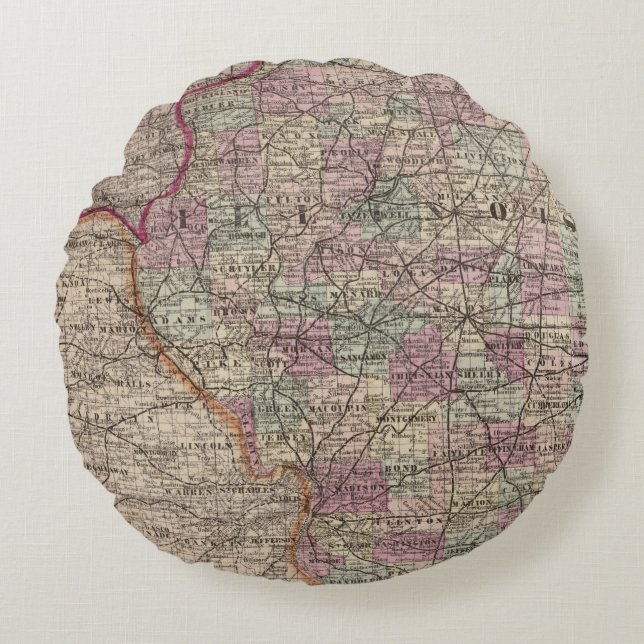 Illinois 10 round pillow (Front)