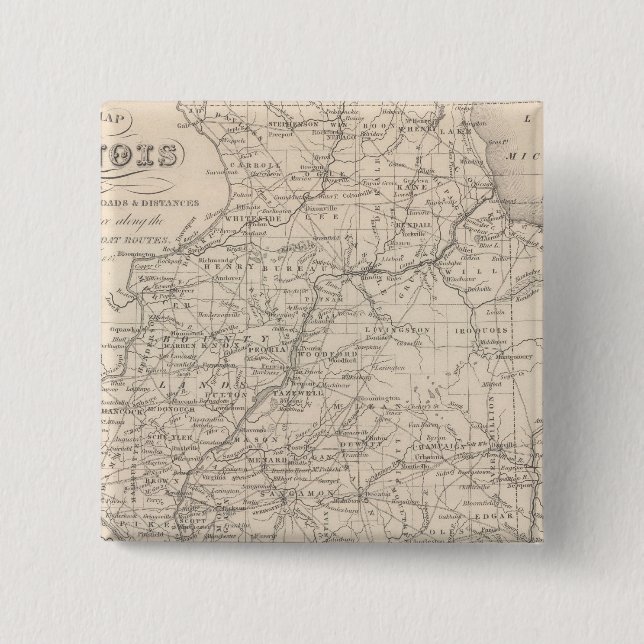 Illinois 12 2 inch square button (Front)