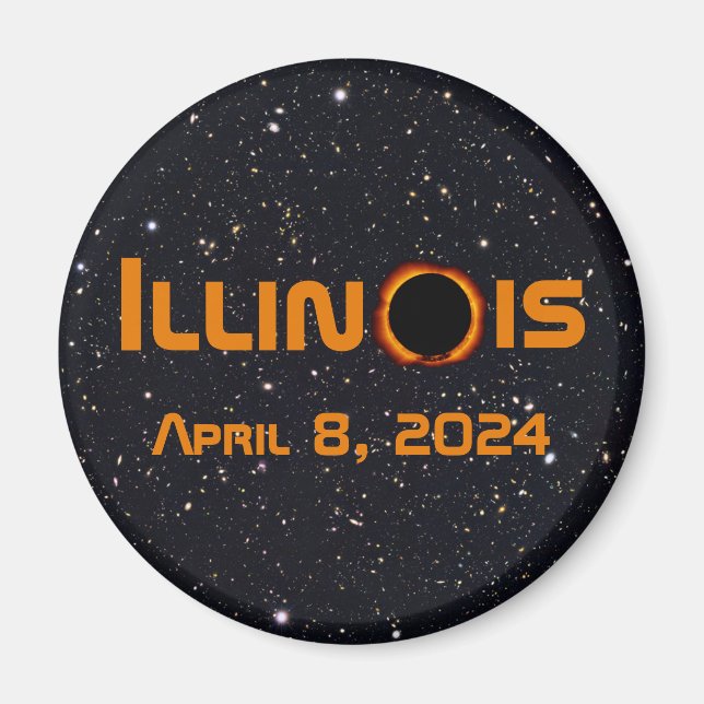 Illinois 2024 Total Solar Eclipse Magnet (Front)