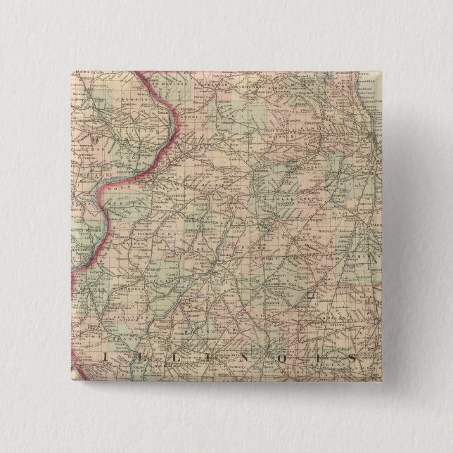 Illinois 2 inch square button (Front)