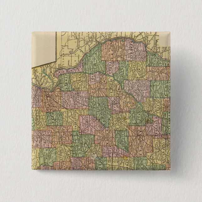Illinois 2 inch square button (Front)