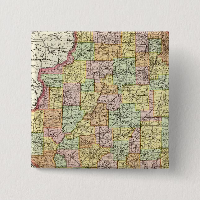 Illinois 2 Inch Square Button (Front)