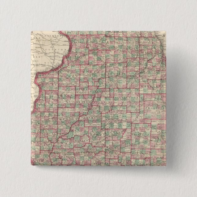 Illinois 3 2 inch square button (Front)