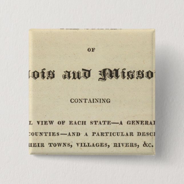 Illinois and Missouri 2 Inch Square Button (Front)
