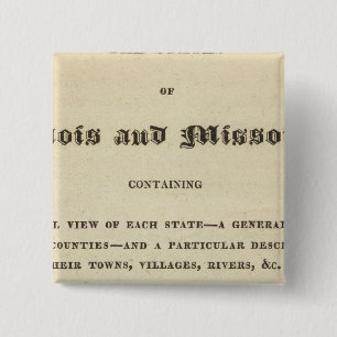 Illinois and Missouri 2 Inch Square Button