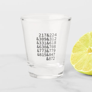 Illinois Area Codes Shot Glass