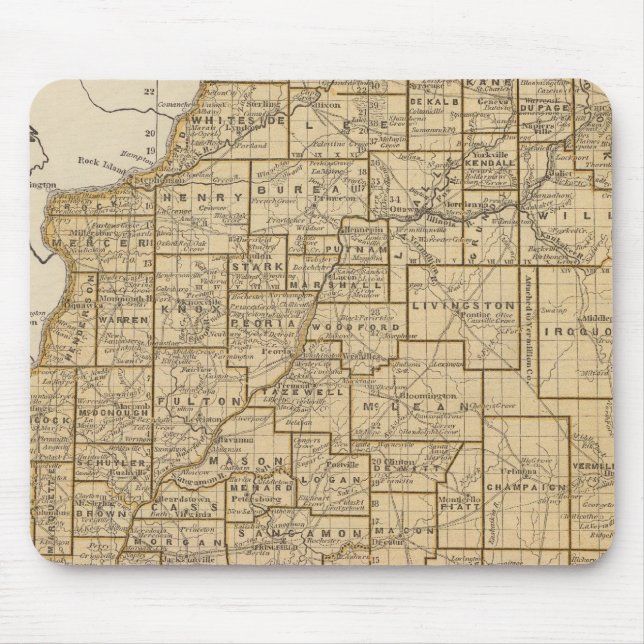 Illinois Atlas Map Mouse Pad (Front)