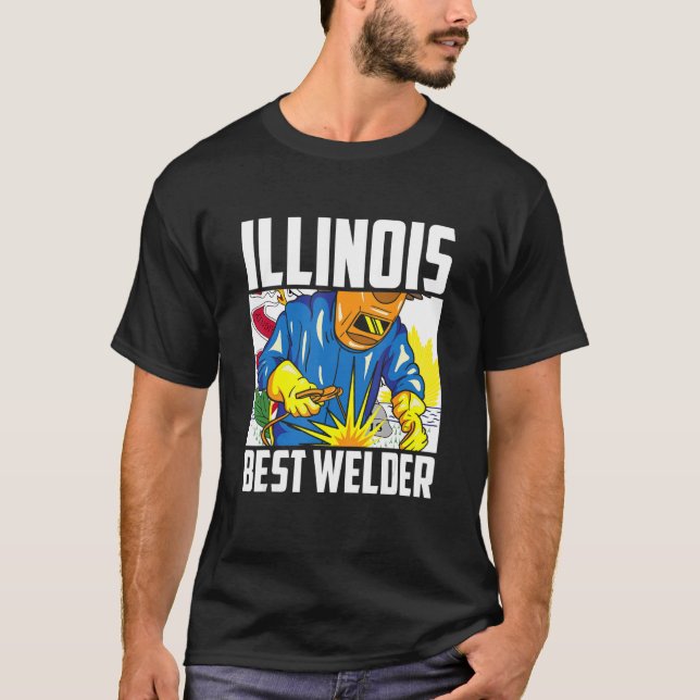 Illinois Best Welder Ironworker Ironsmith Welding  T-Shirt (Front)
