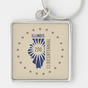 Illinois Bicentennial 1818-2018 Keychain