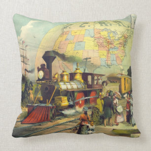 Illinois Central Railroad 1882 Throw Pillow