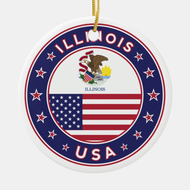 Illinois Ceramic Ornament (Front)