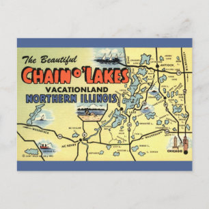  Illinois - Chain of Lakes Postcard