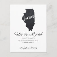 Illinois Chalkboard State Map Moving Postcard