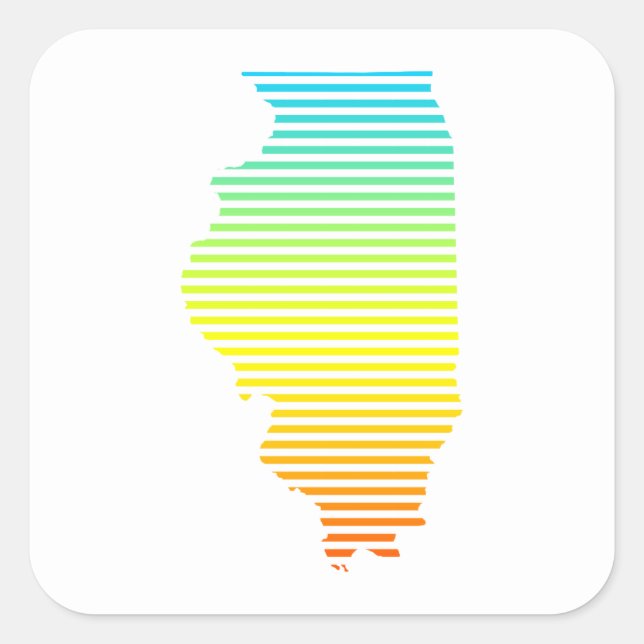 illinois chill fade square sticker (Front)