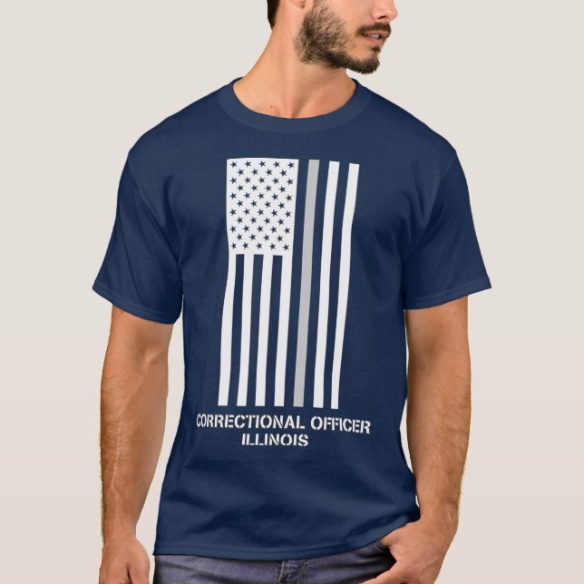Illinois Correctional Officer Thin Grey Line T-Shirt (Front)