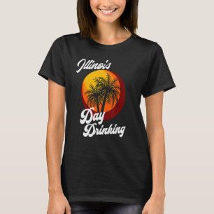 Illinois Day Drinking Retro Beach Summer Family Va T-Shirt